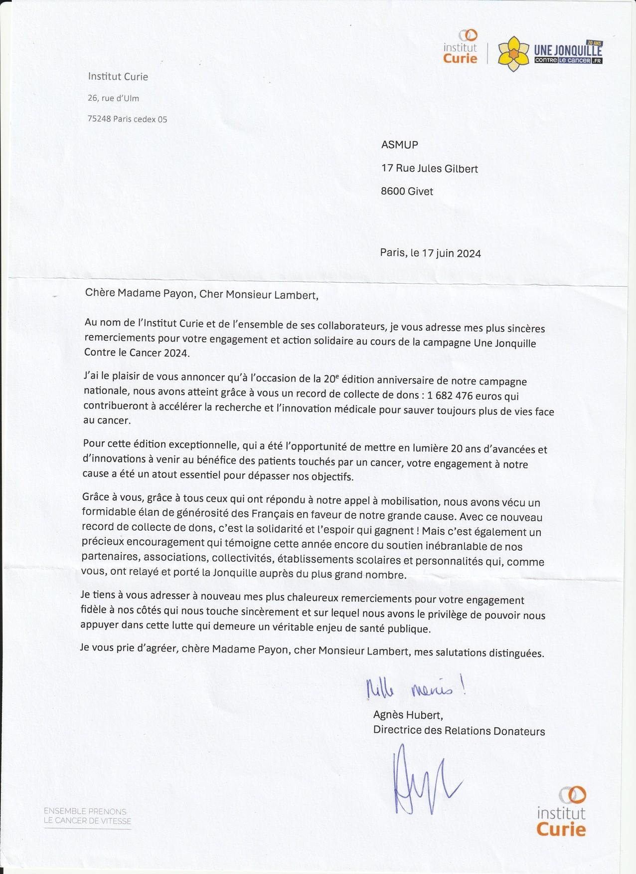 Lettre curie 2024